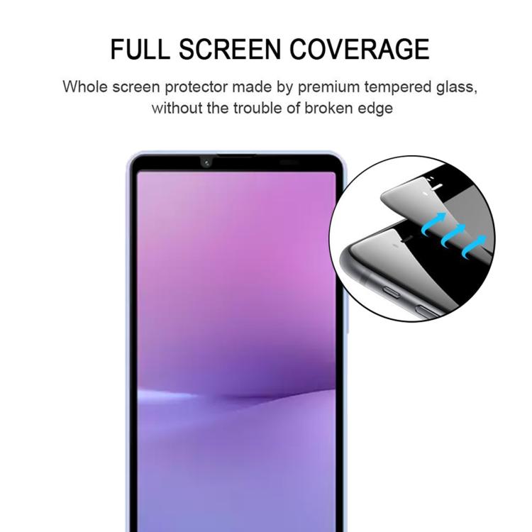 Silk Printing High Aluminum Full Screen Tempered Glass Film, For Sony Xperia 10 V / 10 VI, For Sony Xperia 5 V, For Sony Xperia 1 V, For Sony Xperia 5 IV, For Sony Xperia 1 IV, For Sony Xperia 10 IV, For Sony Xperia 5 III, For Sony Xperia 10 III       ...