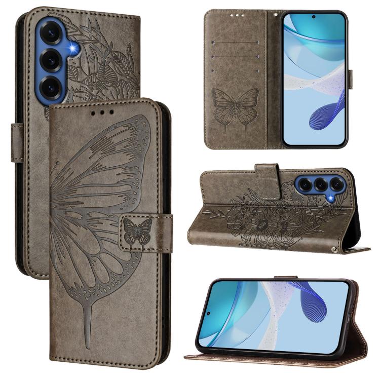 Embossed Butterfly Leather Phone Case, For Galaxy S26 FE 5G, For Samsung Galaxy S26+ 5G, For Samsung Galaxy S26 Edge 5G, For Samsung Galaxy S26 Ultra 5G, For Samsung Galaxy S26 5G, For Samsung Galaxy S25 Edge 5G