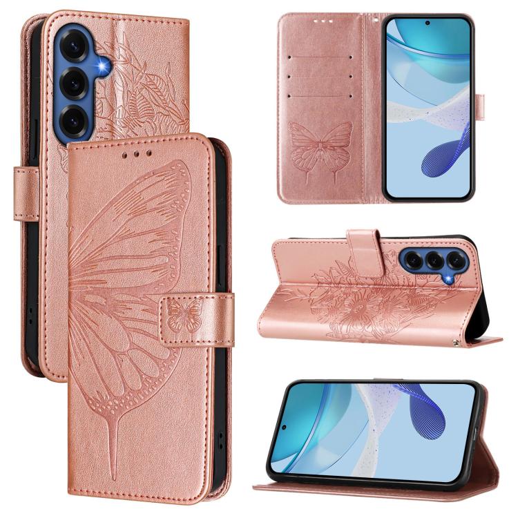 Embossed Butterfly Leather Phone Case, For Galaxy S26 FE 5G, For Samsung Galaxy S26+ 5G, For Samsung Galaxy S26 Edge 5G, For Samsung Galaxy S26 Ultra 5G, For Samsung Galaxy S26 5G, For Samsung Galaxy S25 Edge 5G