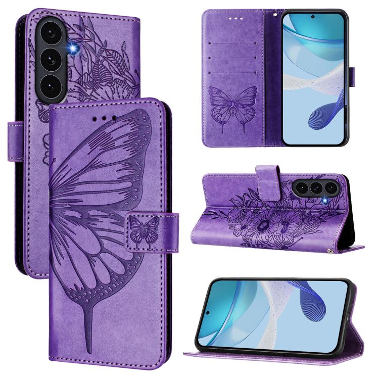 Embossed Butterfly Leather Phone Case, For Galaxy S26 FE 5G, For Samsung Galaxy S26+ 5G, For Samsung Galaxy S26 Edge 5G, For Samsung Galaxy S26 Ultra 5G, For Samsung Galaxy S26 5G, For Samsung Galaxy S25 Edge 5G