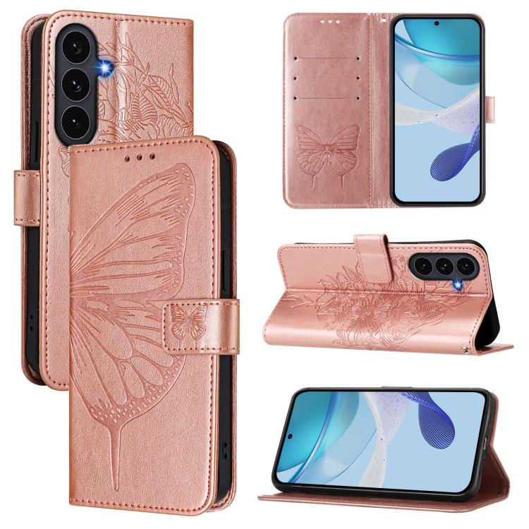 Embossed Butterfly Leather Phone Case, For Galaxy S26 FE 5G, For Samsung Galaxy S26+ 5G, For Samsung Galaxy S26 Edge 5G, For Samsung Galaxy S26 Ultra 5G, For Samsung Galaxy S26 5G, For Samsung Galaxy S25 Edge 5G
