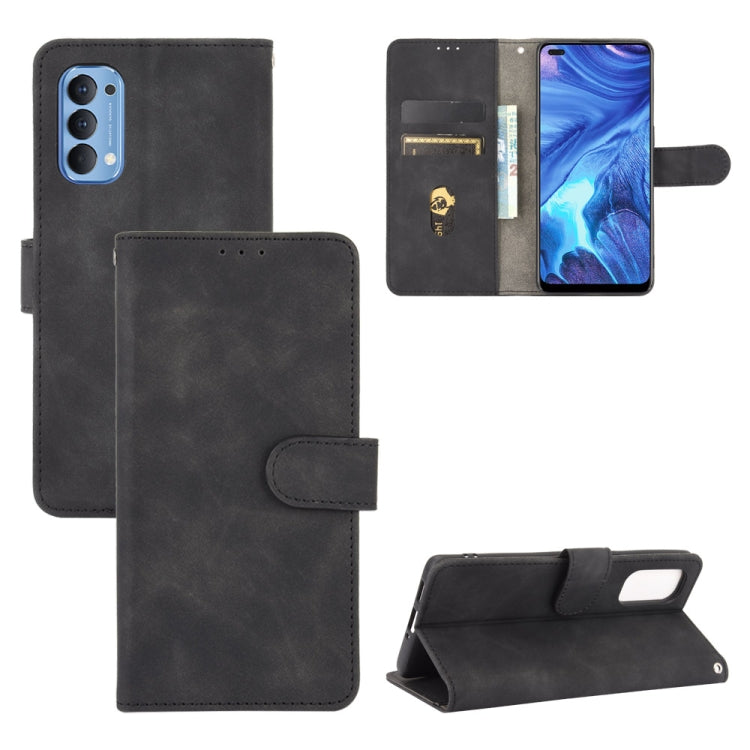 Solid Color Skin Feel Magnetic Buckle Horizontal Flip Calf Texture PU Leather Case with Holder & Card Slots & Wallet, For OPPO Reno4 4G, For OPPO Reno4 5G