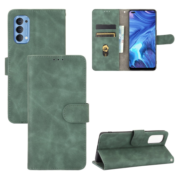 Solid Color Skin Feel Magnetic Buckle Horizontal Flip Calf Texture PU Leather Case with Holder & Card Slots & Wallet, For OPPO Reno4 4G, For OPPO Reno4 5G