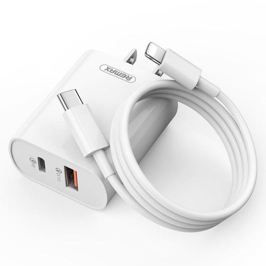 REMAX RP-U37 18W QC+PD Fast Charger With 1m Type-C to 8 Pin Cable, US Plug, EU Plug