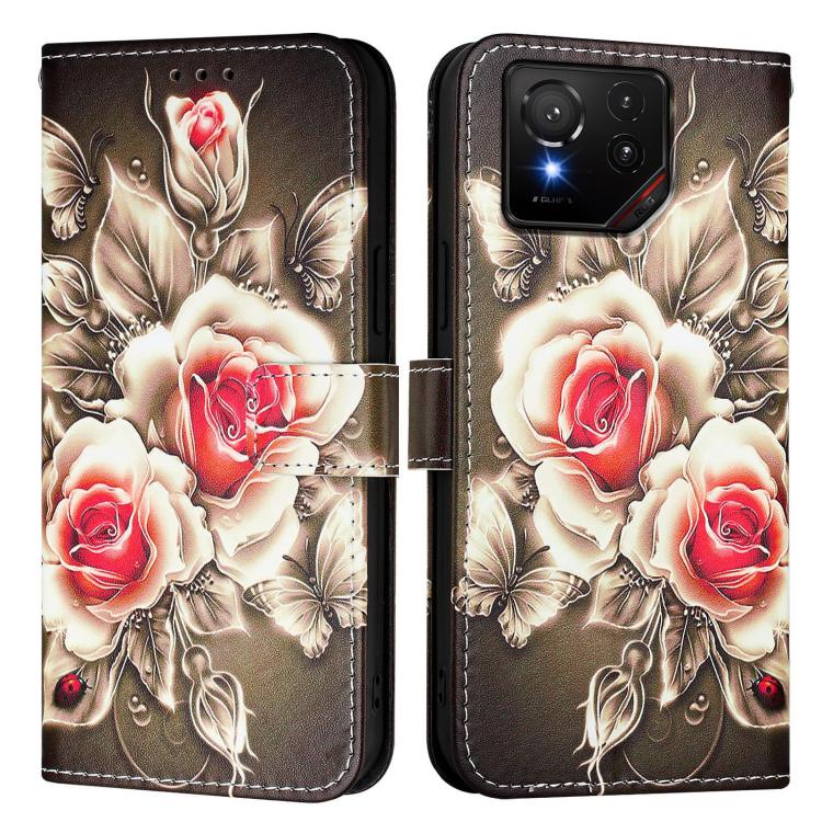 Colored Drawing Pattern Plain Weave Leather Phone Case, For Asus ROG Phone 9 / 9 Pro