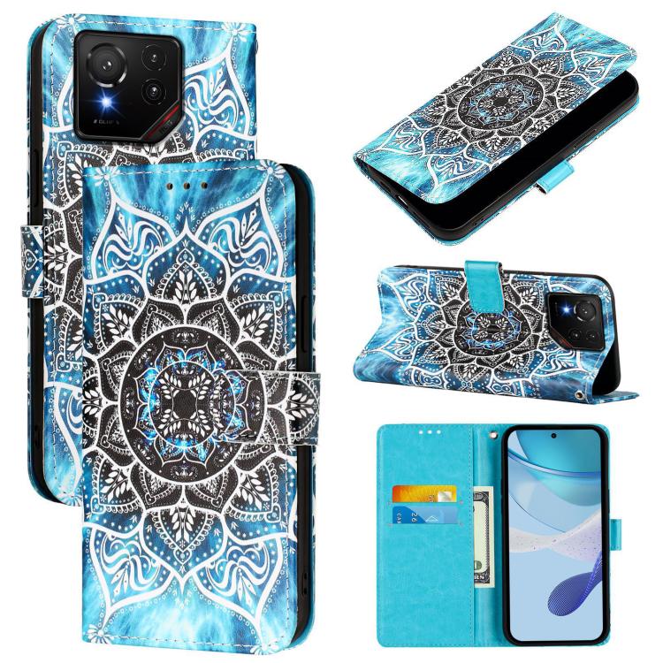 Colored Drawing Pattern Plain Weave Leather Phone Case, For Asus ROG Phone 9 / 9 Pro
