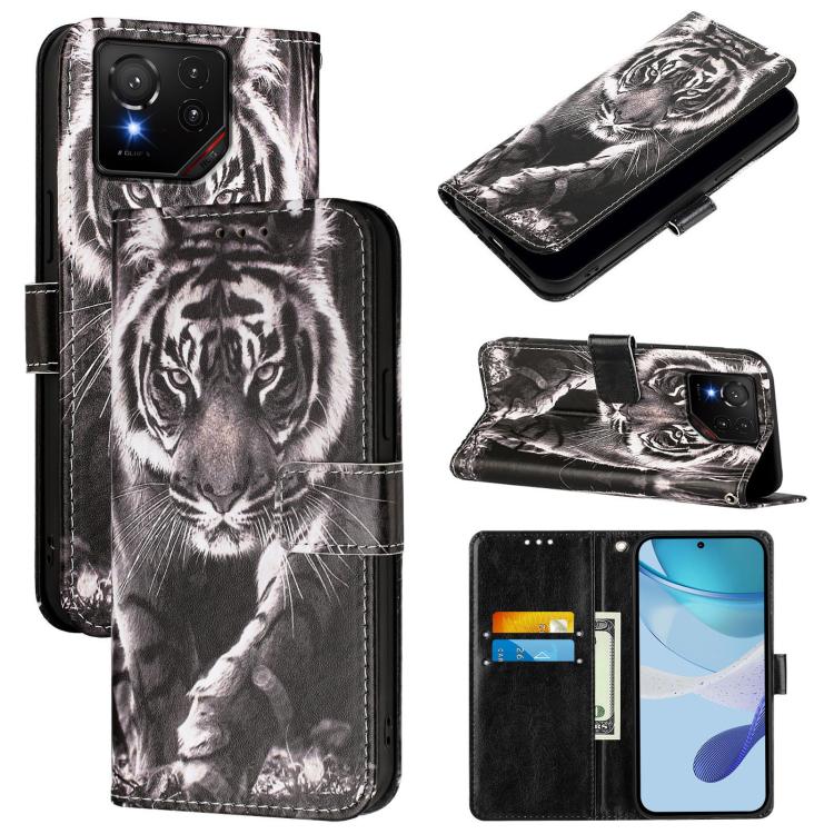 Colored Drawing Pattern Plain Weave Leather Phone Case, For Asus ROG Phone 9 / 9 Pro