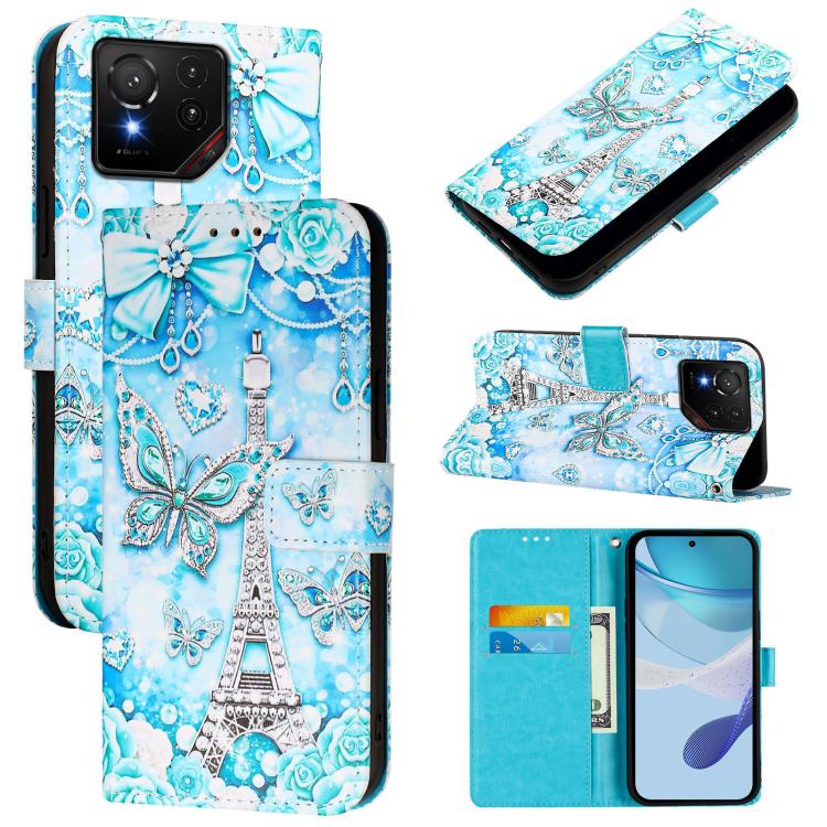 Colored Drawing Pattern Plain Weave Leather Phone Case, For Asus ROG Phone 9 / 9 Pro