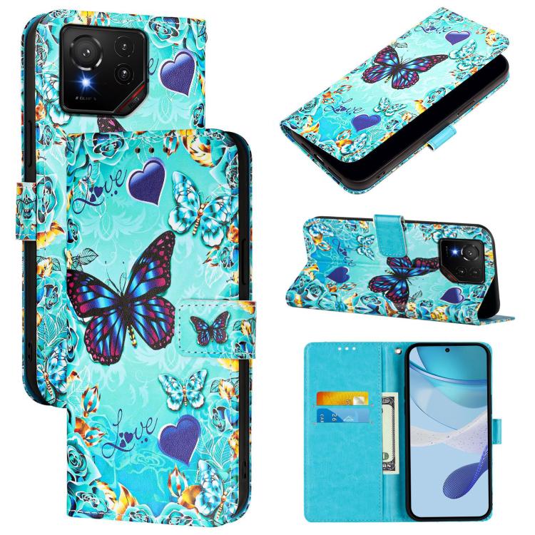 Colored Drawing Pattern Plain Weave Leather Phone Case, For Asus ROG Phone 9 / 9 Pro