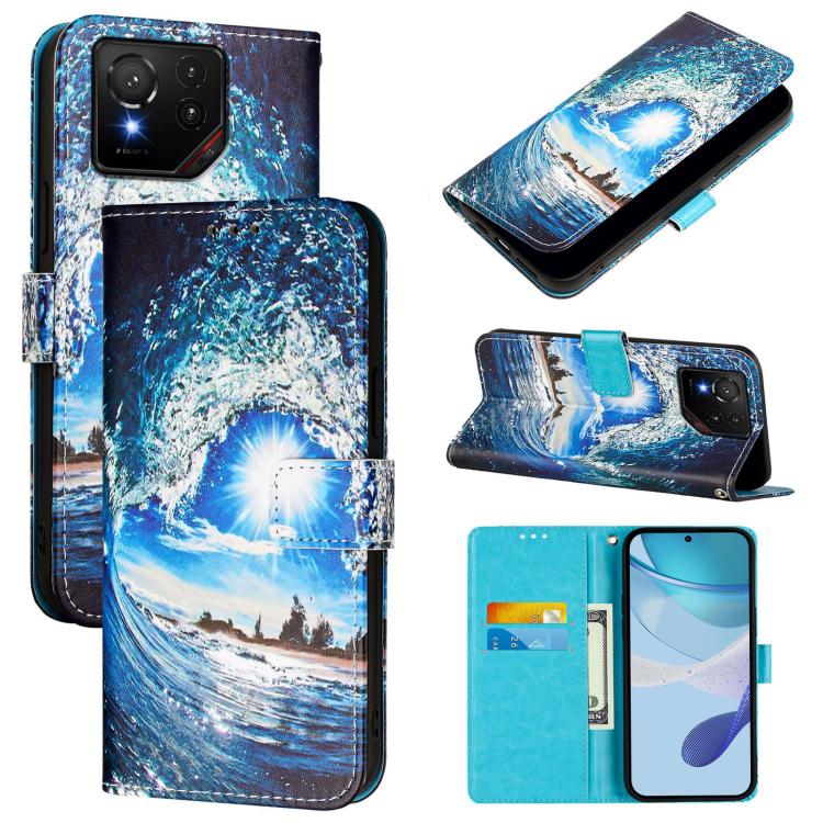 Colored Drawing Pattern Plain Weave Leather Phone Case, For Asus ROG Phone 9 / 9 Pro