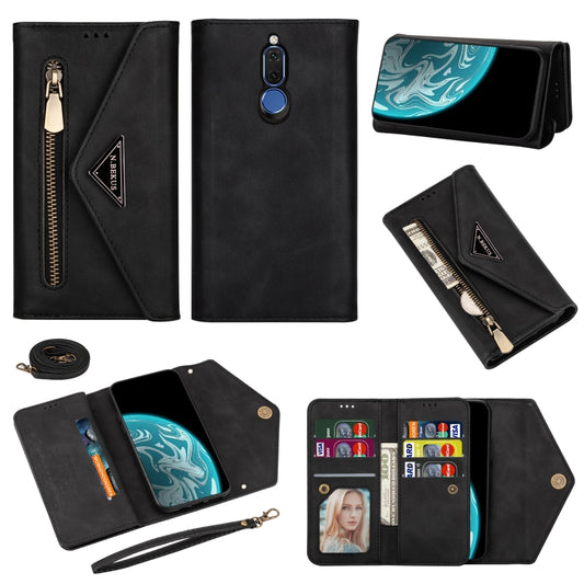 Skin Feel Zipper Horizontal Flip Leather Case with Holder & Card Slots & Photo Frame & Lanyard & Long Rope, For Huawei Mate 10 Lite, For Huawei Mate 10 Pro, For Huawei Mate 20, For Huawei P20, For Huawei P20 Pro, For Huawei P30, For Huawei P30 Lite    ...