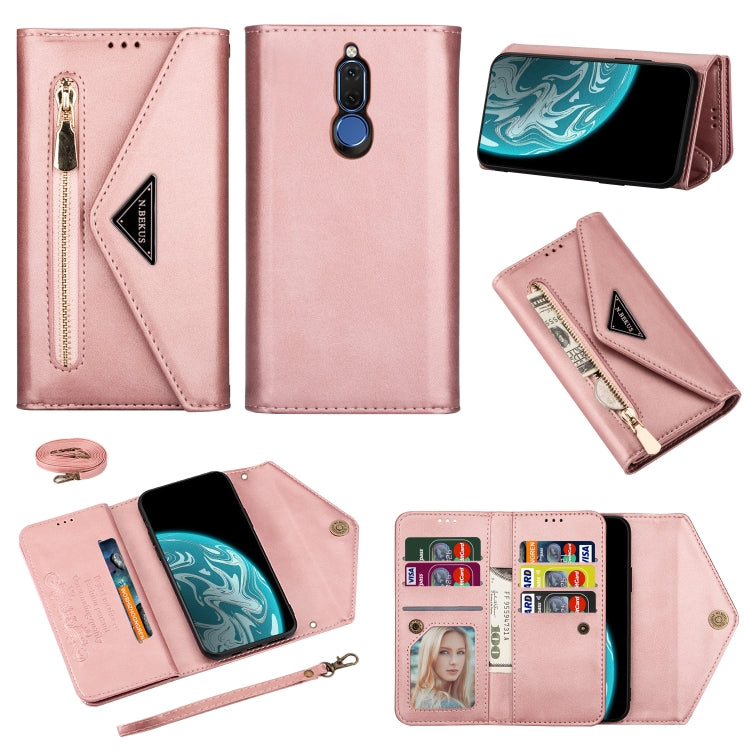 Skin Feel Zipper Horizontal Flip Leather Case with Holder & Card Slots & Photo Frame & Lanyard & Long Rope, For Huawei Mate 10 Lite, For Huawei Mate 10 Pro, For Huawei Mate 20, For Huawei P20, For Huawei P20 Pro, For Huawei P30, For Huawei P30 Lite    ...