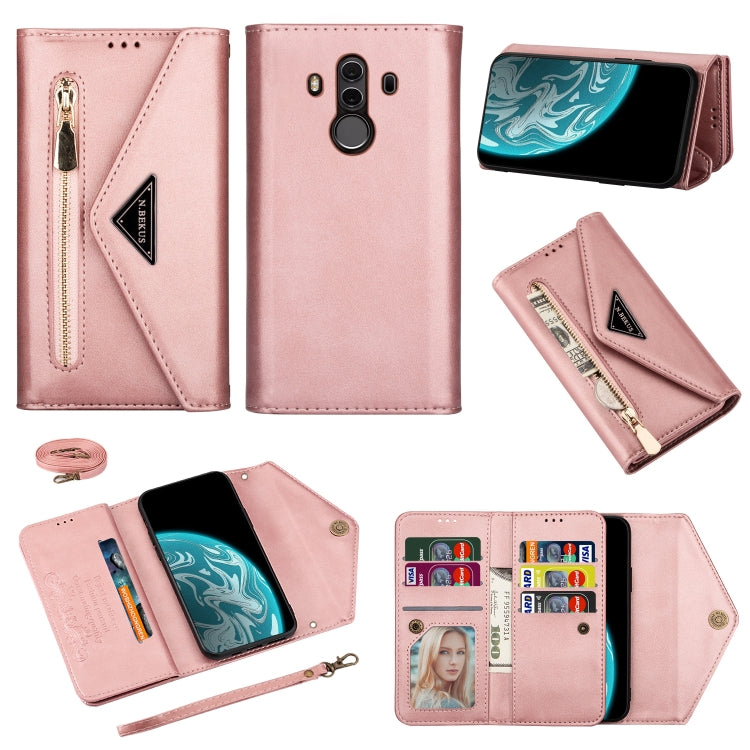 Skin Feel Zipper Horizontal Flip Leather Case with Holder & Card Slots & Photo Frame & Lanyard & Long Rope, For Huawei Mate 10 Lite, For Huawei Mate 10 Pro, For Huawei Mate 20, For Huawei P20, For Huawei P20 Pro, For Huawei P30, For Huawei P30 Lite    ...