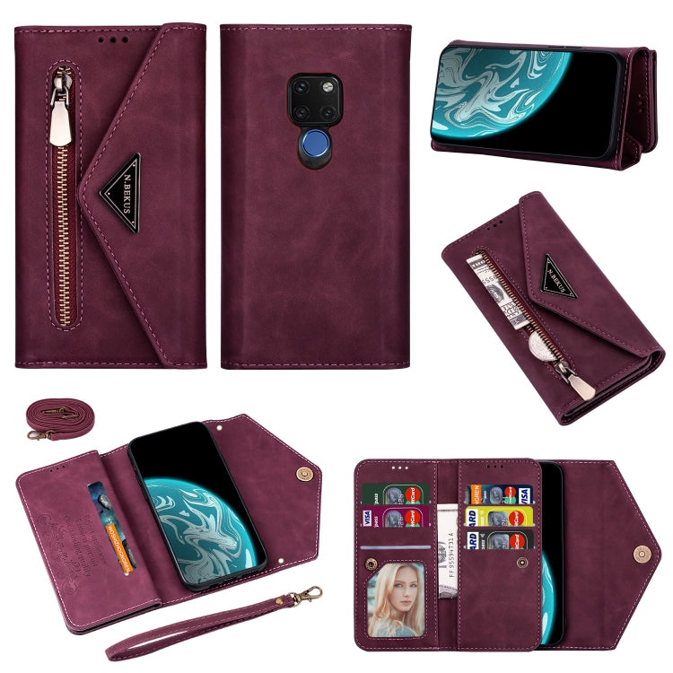 Skin Feel Zipper Horizontal Flip Leather Case with Holder & Card Slots & Photo Frame & Lanyard & Long Rope, For Huawei Mate 10 Lite, For Huawei Mate 10 Pro, For Huawei Mate 20, For Huawei P20, For Huawei P20 Pro, For Huawei P30, For Huawei P30 Lite    ...