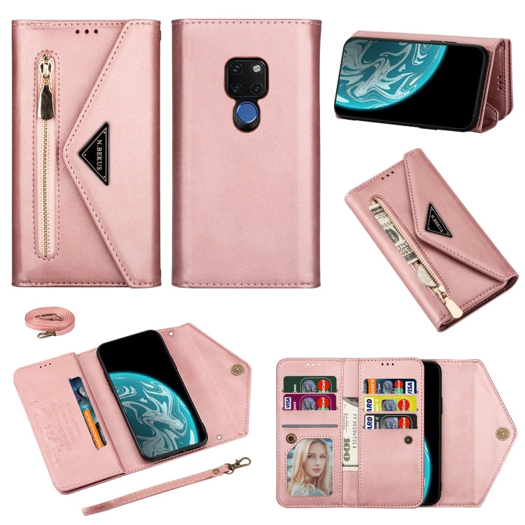 Skin Feel Zipper Horizontal Flip Leather Case with Holder & Card Slots & Photo Frame & Lanyard & Long Rope, For Huawei Mate 10 Lite, For Huawei Mate 10 Pro, For Huawei Mate 20, For Huawei P20, For Huawei P20 Pro, For Huawei P30, For Huawei P30 Lite    ...