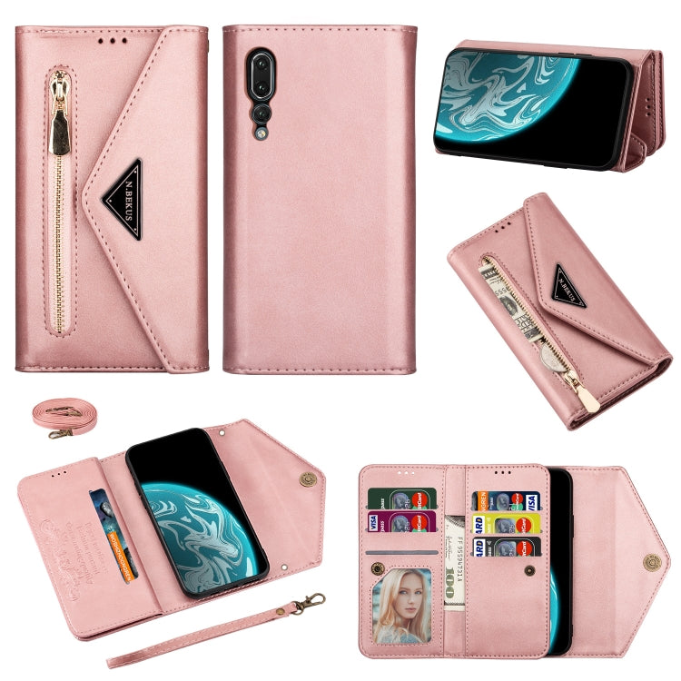 Skin Feel Zipper Horizontal Flip Leather Case with Holder & Card Slots & Photo Frame & Lanyard & Long Rope, For Huawei Mate 10 Lite, For Huawei Mate 10 Pro, For Huawei Mate 20, For Huawei P20, For Huawei P20 Pro, For Huawei P30, For Huawei P30 Lite    ...