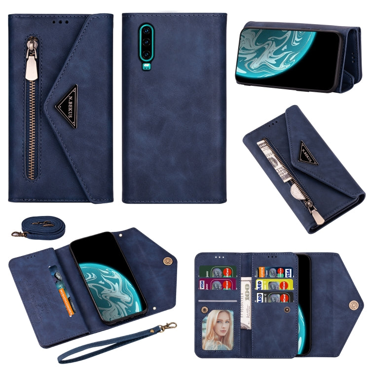 Skin Feel Zipper Horizontal Flip Leather Case with Holder & Card Slots & Photo Frame & Lanyard & Long Rope, For Huawei Mate 10 Lite, For Huawei Mate 10 Pro, For Huawei Mate 20, For Huawei P20, For Huawei P20 Pro, For Huawei P30, For Huawei P30 Lite    ...