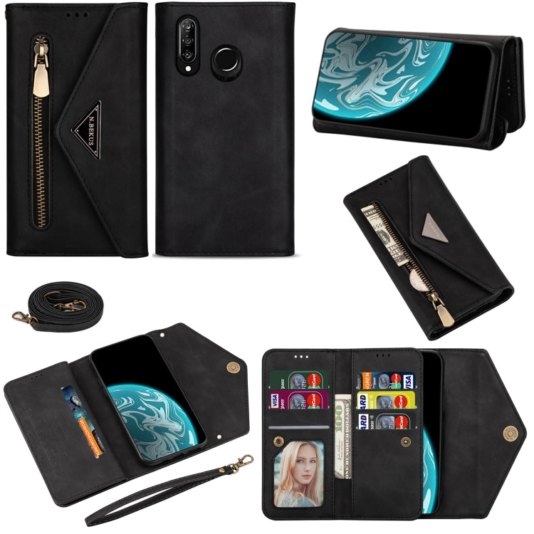 Skin Feel Zipper Horizontal Flip Leather Case with Holder & Card Slots & Photo Frame & Lanyard & Long Rope, For Huawei Mate 10 Lite, For Huawei Mate 10 Pro, For Huawei Mate 20, For Huawei P20, For Huawei P20 Pro, For Huawei P30, For Huawei P30 Lite    ...