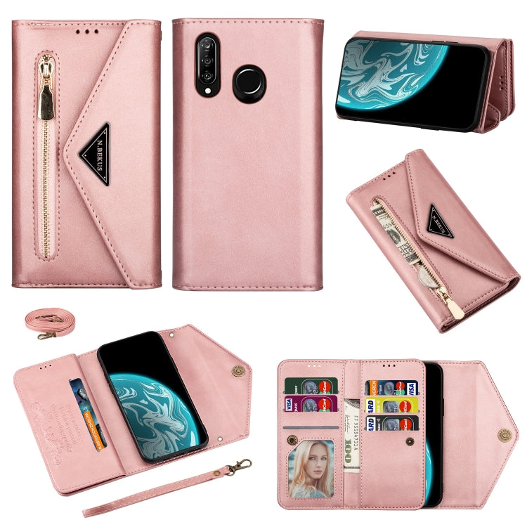 Skin Feel Zipper Horizontal Flip Leather Case with Holder & Card Slots & Photo Frame & Lanyard & Long Rope, For Huawei Mate 10 Lite, For Huawei Mate 10 Pro, For Huawei Mate 20, For Huawei P20, For Huawei P20 Pro, For Huawei P30, For Huawei P30 Lite    ...