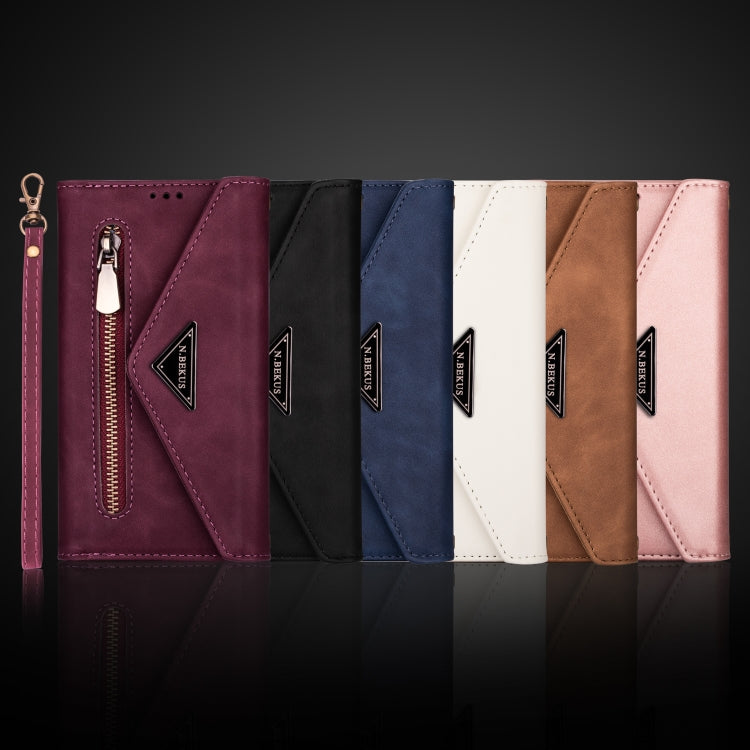Skin Feel Zipper Horizontal Flip Leather Case with Holder & Card Slots & Photo Frame & Lanyard & Long Rope, For Huawei P40 Lite, For Huawei P40 Pro, For Huawei Y6 (2019), For Huawei P20 Lite, For Huawei Mate 20 Lite / Maimang 7