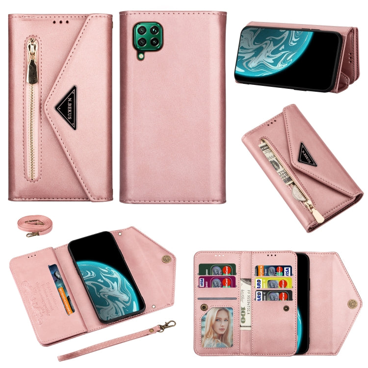 Skin Feel Zipper Horizontal Flip Leather Case with Holder & Card Slots & Photo Frame & Lanyard & Long Rope, For Huawei P40 Lite, For Huawei P40 Pro, For Huawei Y6 (2019), For Huawei P20 Lite, For Huawei Mate 20 Lite / Maimang 7
