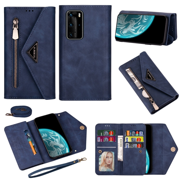 Skin Feel Zipper Horizontal Flip Leather Case with Holder & Card Slots & Photo Frame & Lanyard & Long Rope, For Huawei P40 Lite, For Huawei P40 Pro, For Huawei Y6 (2019), For Huawei P20 Lite, For Huawei Mate 20 Lite / Maimang 7