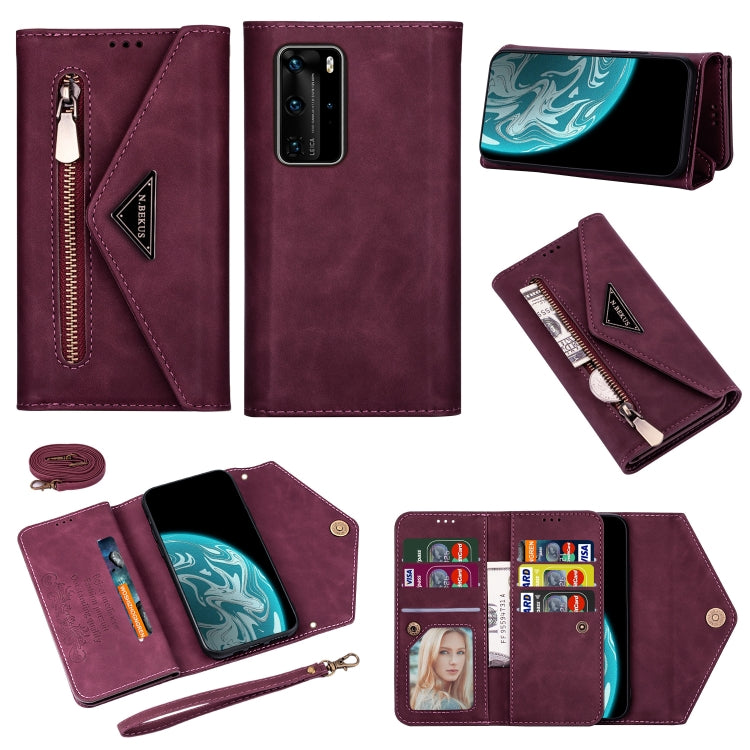 Skin Feel Zipper Horizontal Flip Leather Case with Holder & Card Slots & Photo Frame & Lanyard & Long Rope, For Huawei P40 Lite, For Huawei P40 Pro, For Huawei Y6 (2019), For Huawei P20 Lite, For Huawei Mate 20 Lite / Maimang 7