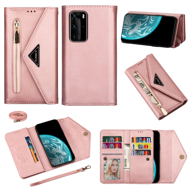 Skin Feel Zipper Horizontal Flip Leather Case with Holder & Card Slots & Photo Frame & Lanyard & Long Rope, For Huawei P40 Lite, For Huawei P40 Pro, For Huawei Y6 (2019), For Huawei P20 Lite, For Huawei Mate 20 Lite / Maimang 7