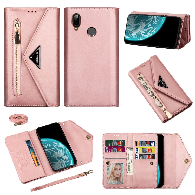 Skin Feel Zipper Horizontal Flip Leather Case with Holder & Card Slots & Photo Frame & Lanyard & Long Rope, For Huawei P40 Lite, For Huawei P40 Pro, For Huawei Y6 (2019), For Huawei P20 Lite, For Huawei Mate 20 Lite / Maimang 7