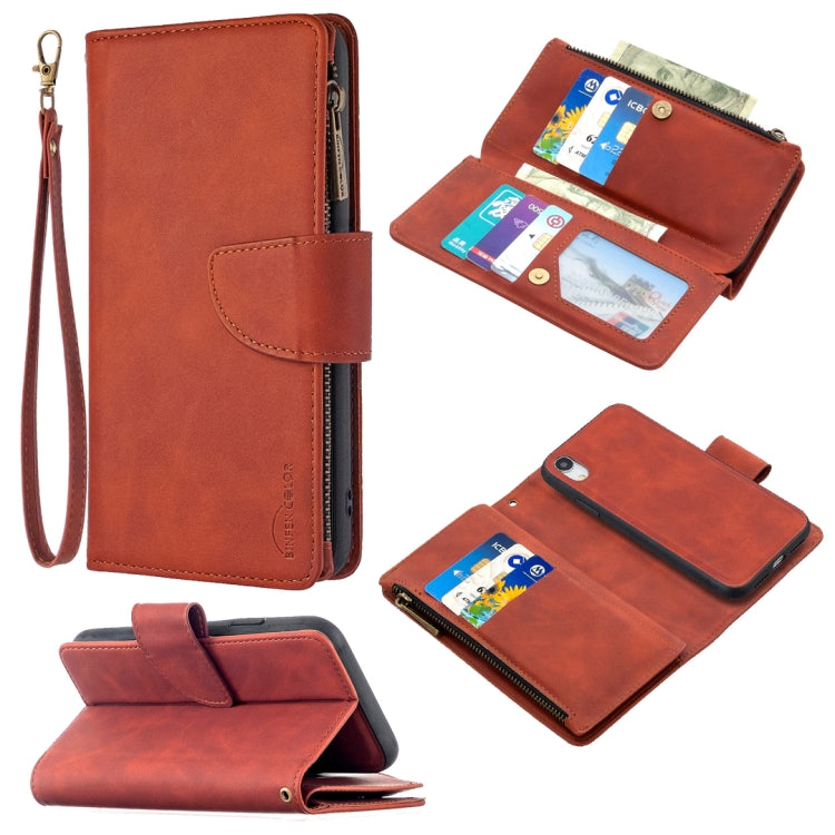Skin Feel Detachable Magnetic Zipper Horizontal Flip PU Leather Case with Multi-Card Slots & Holder & Wallet & Photo Frame & Lanyard, For iPhone XR, For iPhone 8 Plus, For iPhone 11, For Xiaomi Redmi 9, For Xiaomi Redmi Note 9