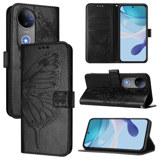 Embossed Butterfly Leather Phone Case, For vivo V50 Global