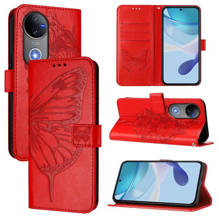 Embossed Butterfly Leather Phone Case, For vivo V50 Global