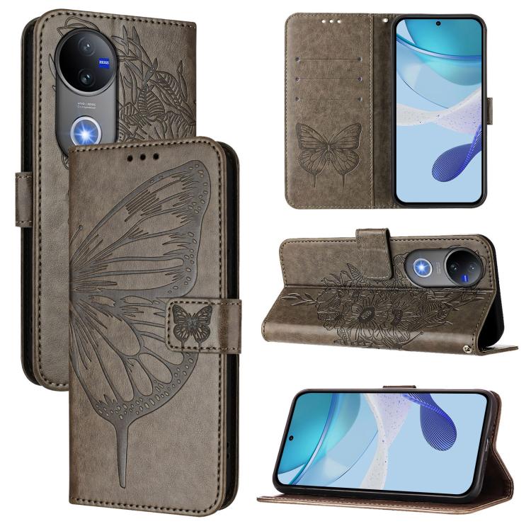 Embossed Butterfly Leather Phone Case, For vivo V50 Global