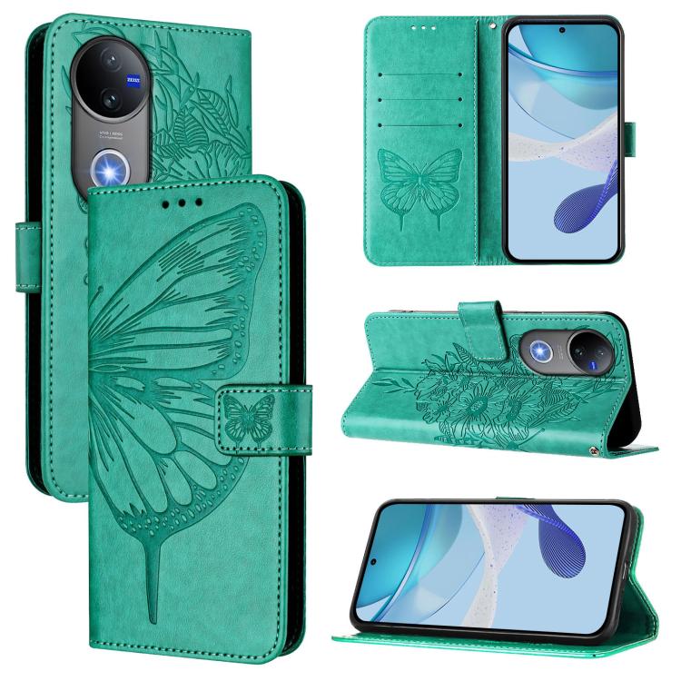 Embossed Butterfly Leather Phone Case, For vivo V50 Global