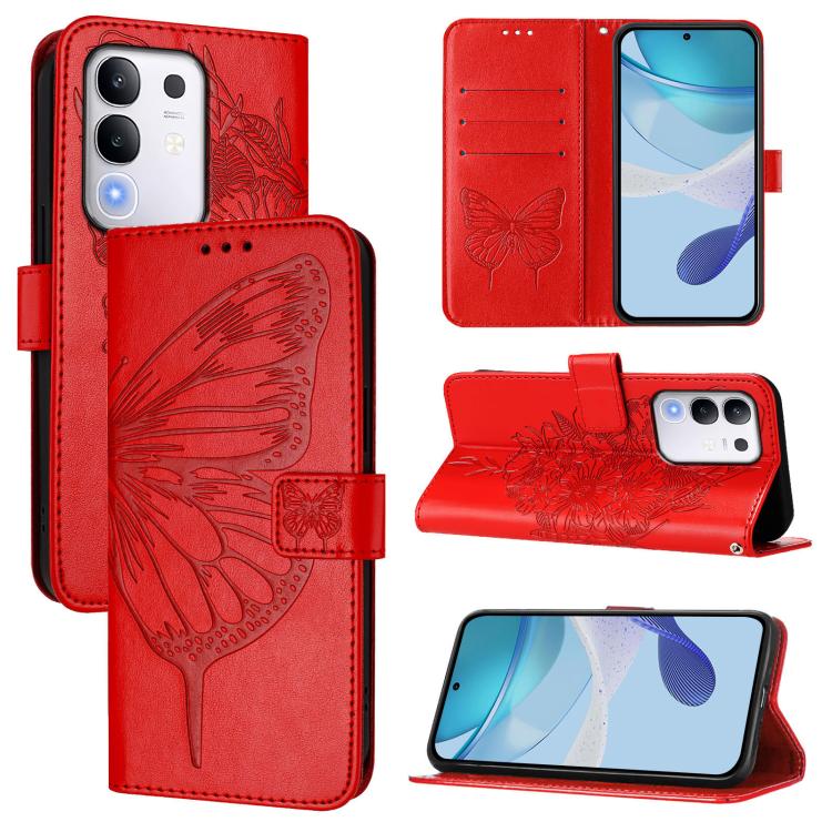 Embossed Butterfly Leather Phone Case, For vivo S30 Pro mini, For vivo S30, For vivo Y39 5G Global, For vivo V50 Lite 5G, For vivo Y29S 5G / Y04 4G Global, For vivo Y29 4G Global