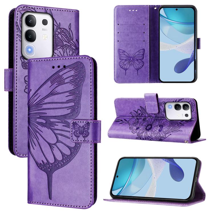 Embossed Butterfly Leather Phone Case, For vivo S30 Pro mini, For vivo S30, For vivo Y39 5G Global, For vivo V50 Lite 5G, For vivo Y29S 5G / Y04 4G Global, For vivo Y29 4G Global