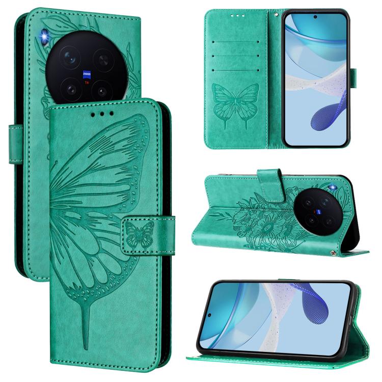 Embossed Butterfly Leather Phone Case, For vivo X300 FE 5G Russia / 5G Zeiss, For vivo X300s 5G, For vivo V70 FE 5G, For vivo Y21 5G 2026 Global / Y05 4G, For vivo X300 Ultra 5G, For vivo X300 Pro