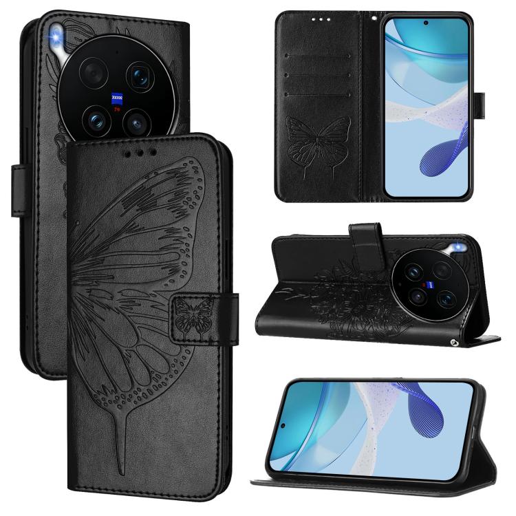 Embossed Butterfly Leather Phone Case, For vivo X300 FE 5G Russia / 5G Zeiss, For vivo X300s 5G, For vivo V70 FE 5G, For vivo Y21 5G 2026 Global / Y05 4G, For vivo X300 Ultra 5G, For vivo X300 Pro