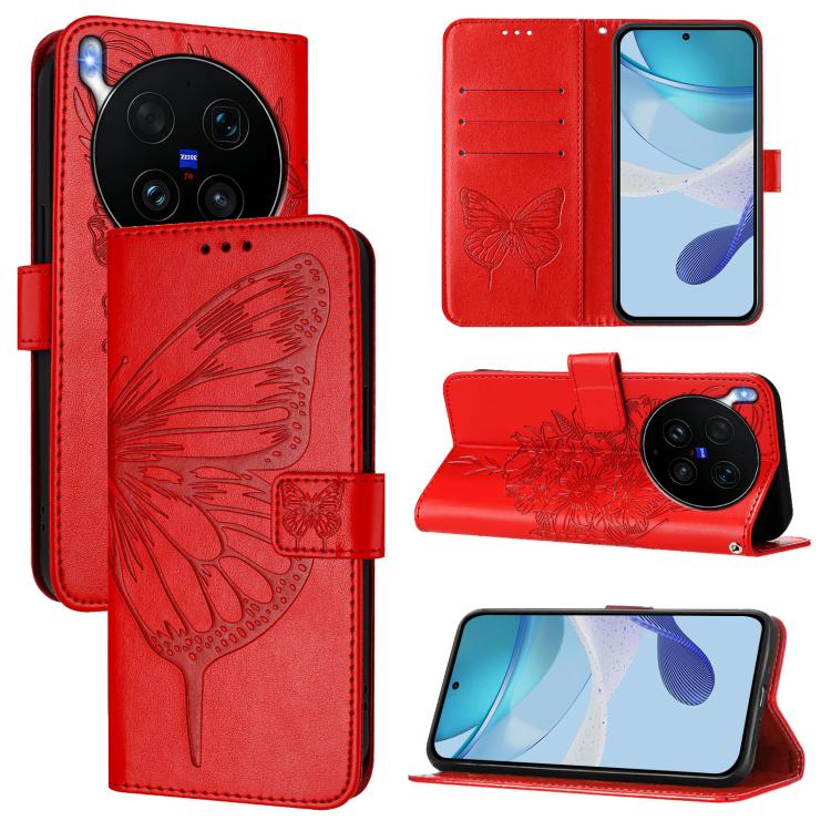 Embossed Butterfly Leather Phone Case, For vivo X300 FE 5G Russia / 5G Zeiss, For vivo X300s 5G, For vivo V70 FE 5G, For vivo Y21 5G 2026 Global / Y05 4G, For vivo X300 Ultra 5G, For vivo X300 Pro