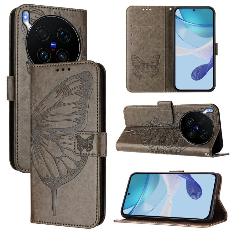 Embossed Butterfly Leather Phone Case, For vivo X300 FE 5G Russia / 5G Zeiss, For vivo X300s 5G, For vivo V70 FE 5G, For vivo Y21 5G 2026 Global / Y05 4G, For vivo X300 Ultra 5G, For vivo X300 Pro