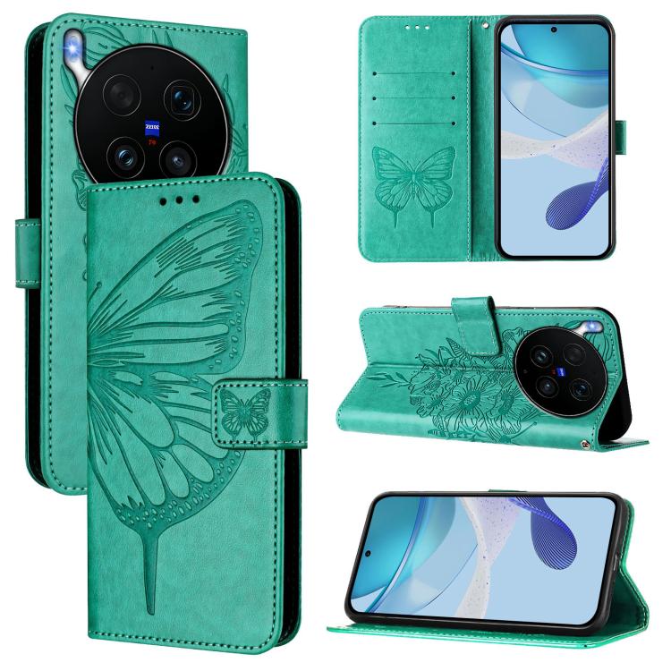 Embossed Butterfly Leather Phone Case, For vivo X300 FE 5G Russia / 5G Zeiss, For vivo X300s 5G, For vivo V70 FE 5G, For vivo Y21 5G 2026 Global / Y05 4G, For vivo X300 Ultra 5G, For vivo X300 Pro