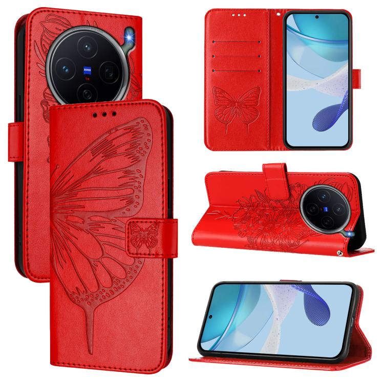 Embossed Butterfly Leather Phone Case, For vivo X300 FE 5G Russia / 5G Zeiss, For vivo X300s 5G, For vivo V70 FE 5G, For vivo Y21 5G 2026 Global / Y05 4G, For vivo X300 Ultra 5G, For vivo X300 Pro