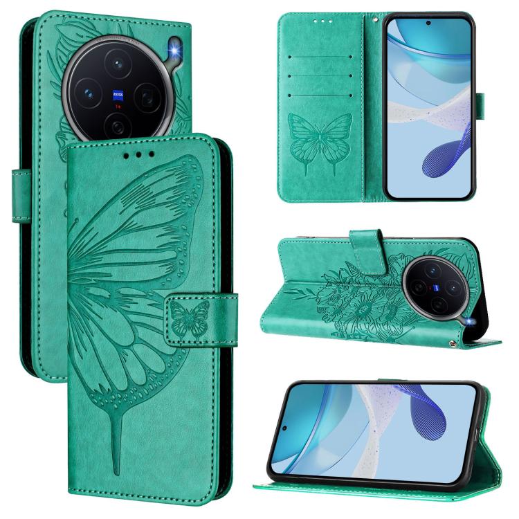 Embossed Butterfly Leather Phone Case, For vivo X300 FE 5G Russia / 5G Zeiss, For vivo X300s 5G, For vivo V70 FE 5G, For vivo Y21 5G 2026 Global / Y05 4G, For vivo X300 Ultra 5G, For vivo X300 Pro