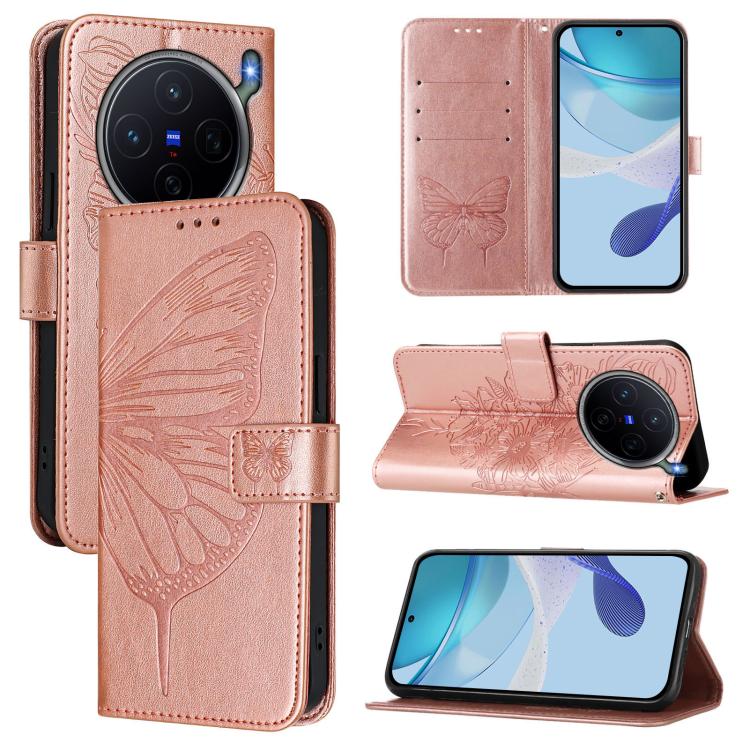 Embossed Butterfly Leather Phone Case, For vivo X300 FE 5G Russia / 5G Zeiss, For vivo X300s 5G, For vivo V70 FE 5G, For vivo Y21 5G 2026 Global / Y05 4G, For vivo X300 Ultra 5G, For vivo X300 Pro