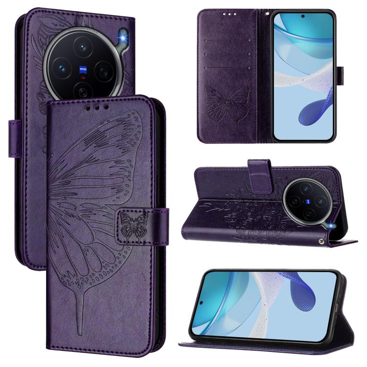 Embossed Butterfly Leather Phone Case, For vivo X300 FE 5G Russia / 5G Zeiss, For vivo X300s 5G, For vivo V70 FE 5G, For vivo Y21 5G 2026 Global / Y05 4G, For vivo X300 Ultra 5G, For vivo X300 Pro