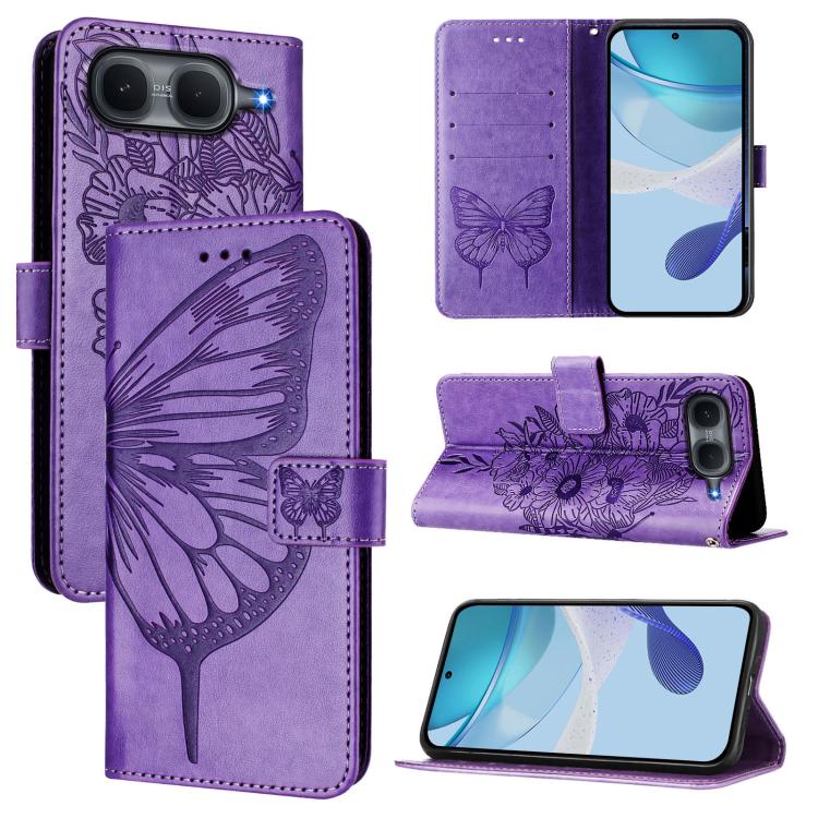 Embossed Butterfly Leather Phone Case, For vivo iQOO Neo11 Ultra 5G, For vivo iQOO Z11S 5G / V80 Lite 5G, For vivo X500 Pro 5G, For vivo X500 Pro Max 5G, For vivo X300 FE 5G Russia / 5G Zeiss, For vivo X300s 5G