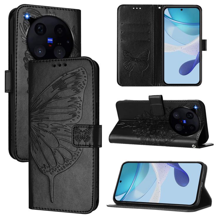 Embossed Butterfly Leather Phone Case, For vivo iQOO Neo11 Ultra 5G, For vivo iQOO Z11S 5G / V80 Lite 5G, For vivo X500 Pro 5G, For vivo X500 Pro Max 5G, For vivo X300 FE 5G Russia / 5G Zeiss, For vivo X300s 5G