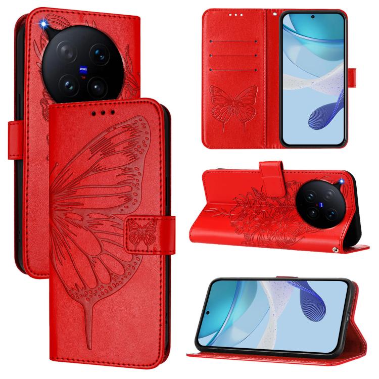 Embossed Butterfly Leather Phone Case, For vivo iQOO Neo11 Ultra 5G, For vivo iQOO Z11S 5G / V80 Lite 5G, For vivo X500 Pro 5G, For vivo X500 Pro Max 5G, For vivo X300 FE 5G Russia / 5G Zeiss, For vivo X300s 5G