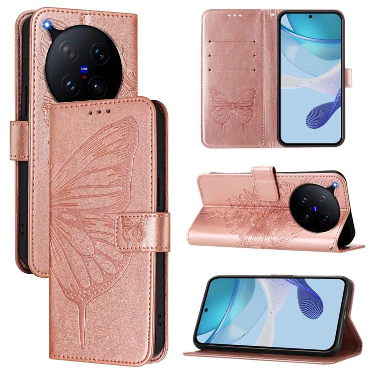 Embossed Butterfly Leather Phone Case, For vivo iQOO Neo11 Ultra 5G, For vivo iQOO Z11S 5G / V80 Lite 5G, For vivo X500 Pro 5G, For vivo X500 Pro Max 5G, For vivo X300 FE 5G Russia / 5G Zeiss, For vivo X300s 5G