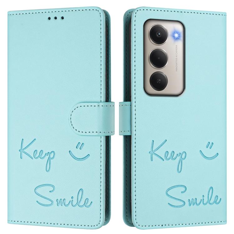 Smile Embossing RFID Leather Phone Case, For Redmi 15 5G Global / 15 4G SEA 169.5mm, For Xiaomi 15T Pro 5G, For Xiaomi 15T 5G, For Redmi Note 14 4G 164.84mm EU Version